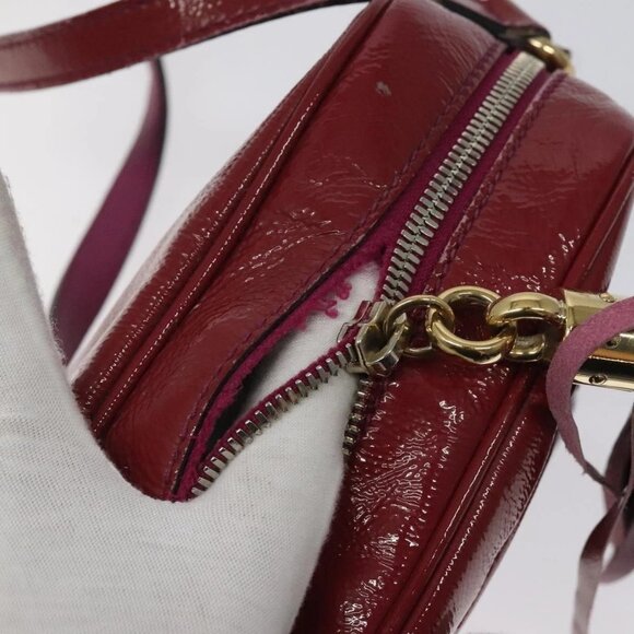 GUCCI Soho Interlocking Shoulder Bag Enamel Red Gold 308364 Auth 123849 - Picture 10 of 16